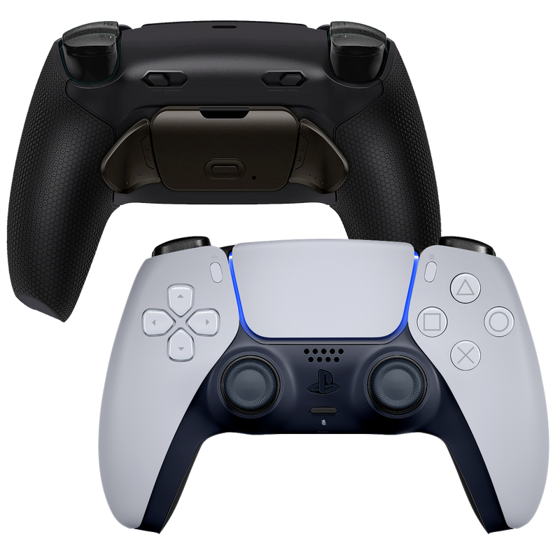 INFINITE ELITE Custom PS5 Controller mit weißem Design und schwarzem Grip-Backcover für PlayStation 5