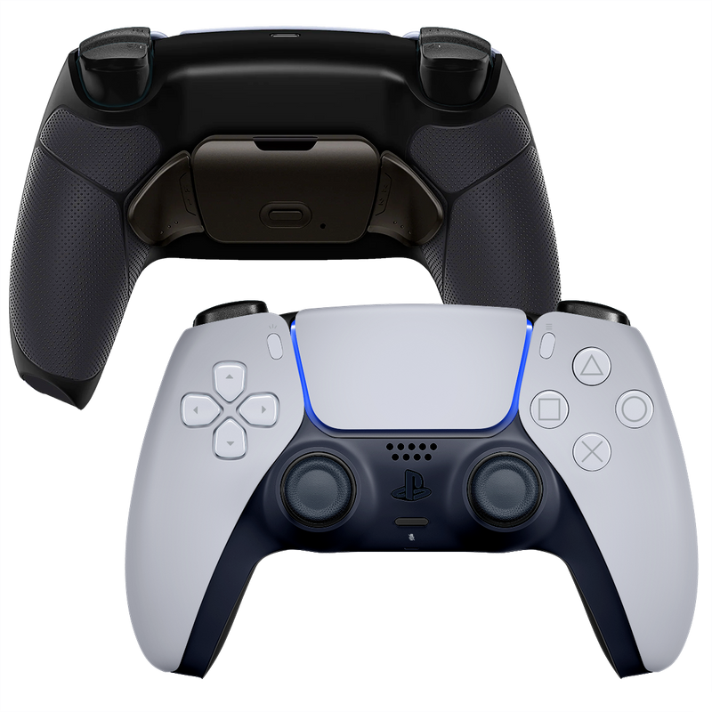 INFINITE PRO Custom PS5 Controller mit weißem Design und schwarzem Grip-Backcover für PlayStation 5