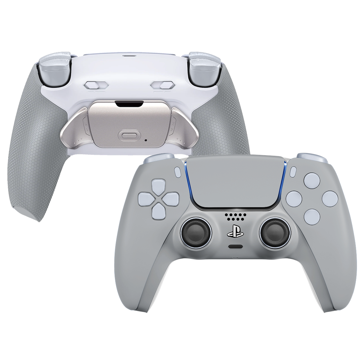 INFINITE ULTIMATE Custom PS5 Controller in Grau mit Paddles und grauem Grip-Backcover
